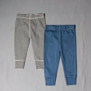 Onesies Brand Baby Boys Pants 2-Pack Striped & Blue | Size 3–6 Months